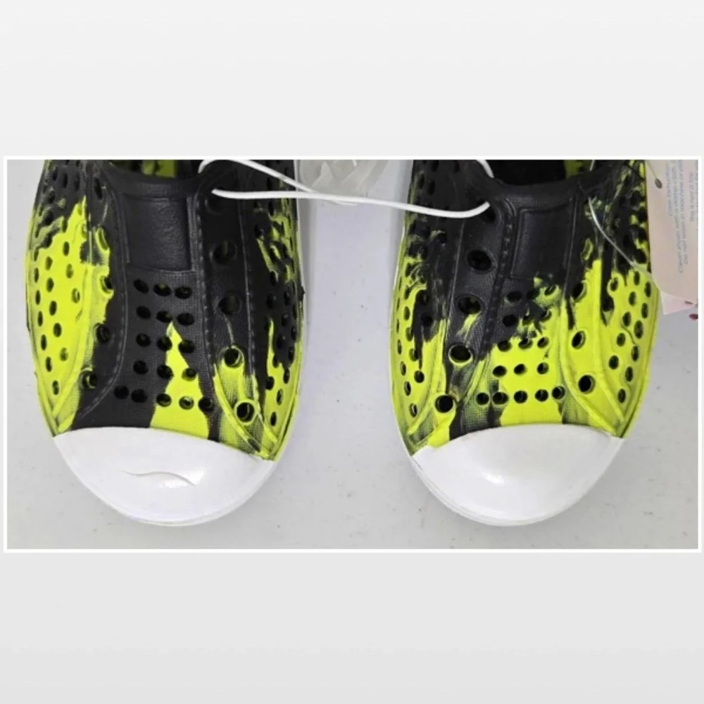 New Stepping Stones Kids Shoes Boys Size 4 (9-12 M) EVA Sneakers Black Green NWT